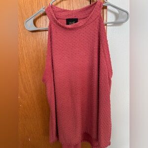 W5 size LG Pink sleeveless blouse with polkadot texture